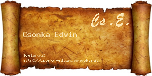 Csonka Edvin névjegykártya
