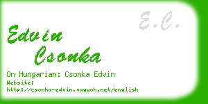 edvin csonka business card